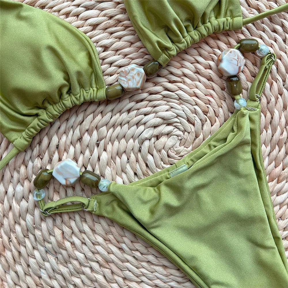 Halter Mini Thong Bikini Set | OWNLUXE