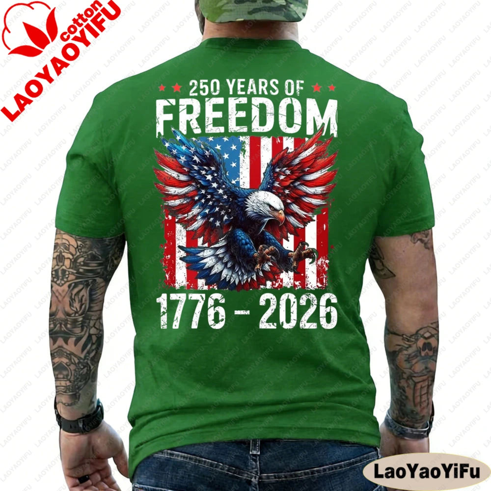 250 Years of Freedom 1776–2026 Patriotic Bald Eagle T-Shirt | OWNLUXE