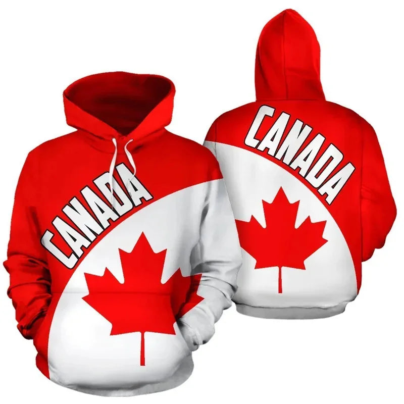 Fashion 3D Canada Natianal Flag Emblem Printed Hoodies | OWNLUXE