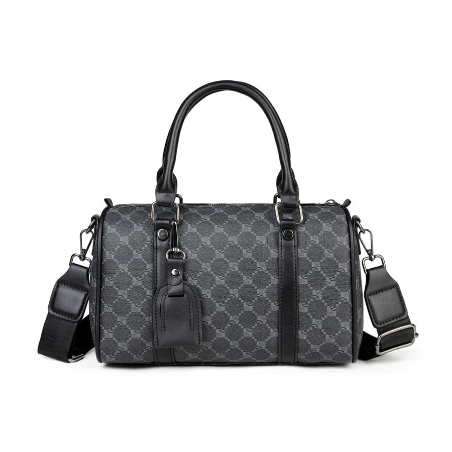 PU Leather Monogram Boston Bag | OWNLUXE