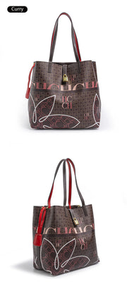 CH Women's Printed Handbag - Large Capacity Commuter Bag