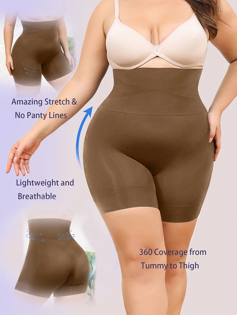 High-Waisted Tummy Control Shapewear Shorts - Body Shaper