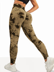 Tie-Dye Seamless High-Waist Yoga Tie-Front Leggings | OWNLUXE