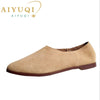 Women's Pointed Toe Leather Loafers (Brown) | OWNLUXE