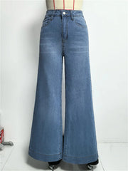Wide-Leg High-Waist Denim Pants | OWNLUXE