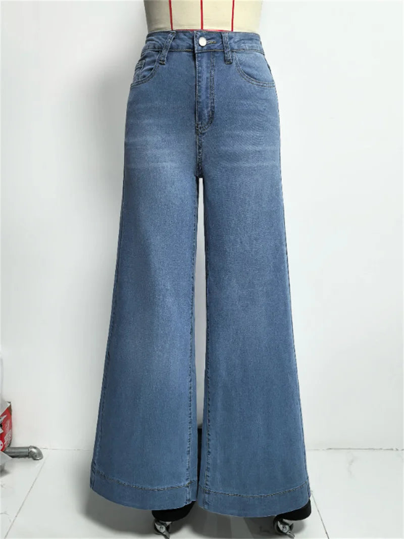 Women's High Waist Wide Leg Denim Pants | OWNLUXE