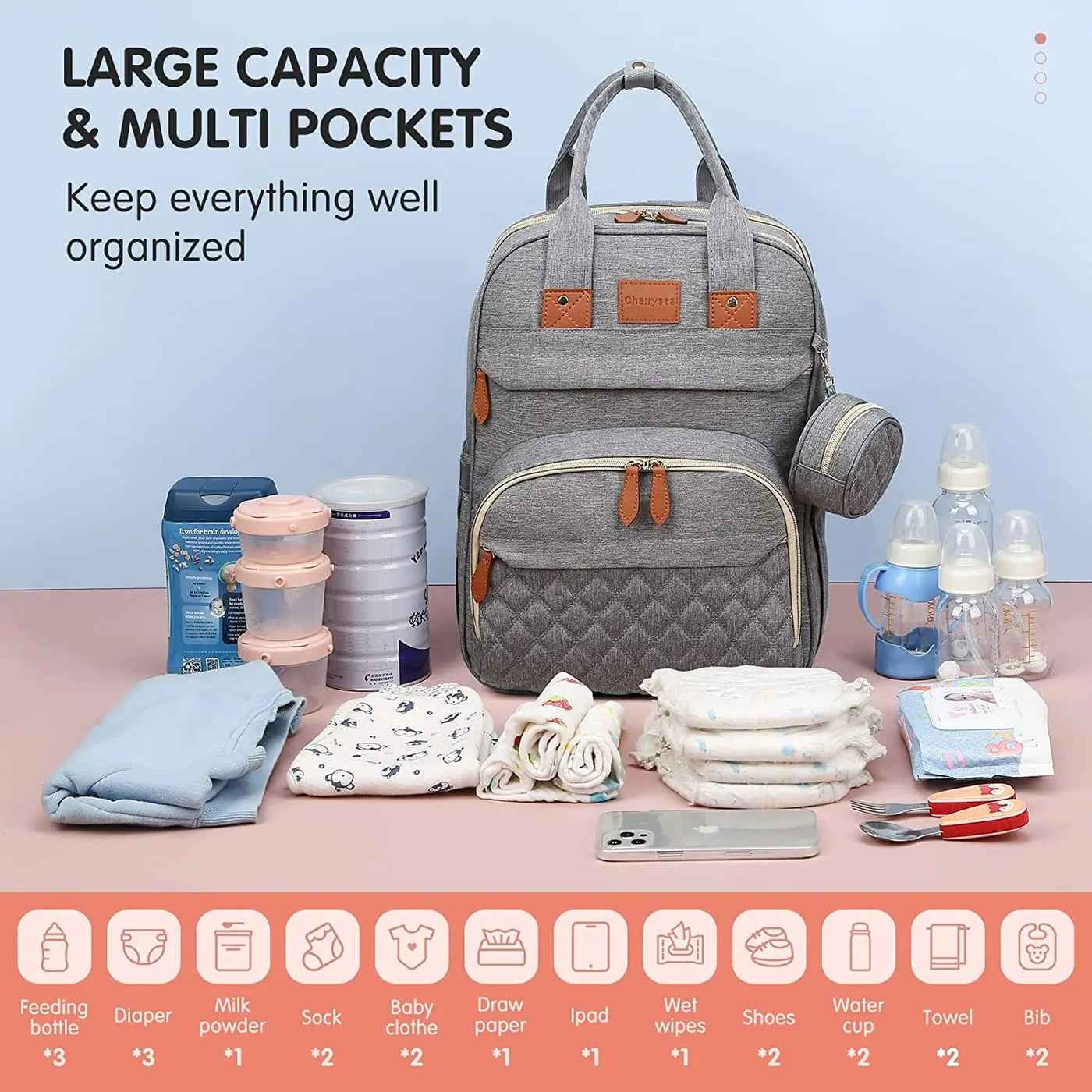 3-in-1 Diaper Bag Backpack with Foldable Baby Bed & USB Charging | OWNLUXE
