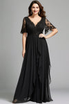 V-Neck Lace Maxi Flycurvy Mother Accessory | OWNLUXE