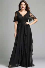 V-Neck Lace Maxi Flycurvy Mother Accessory | OWNLUXE