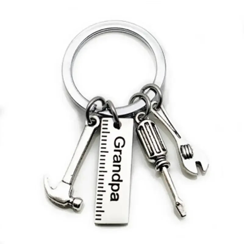 Stainless Steel Dad Keychain Gift with Tool Charms