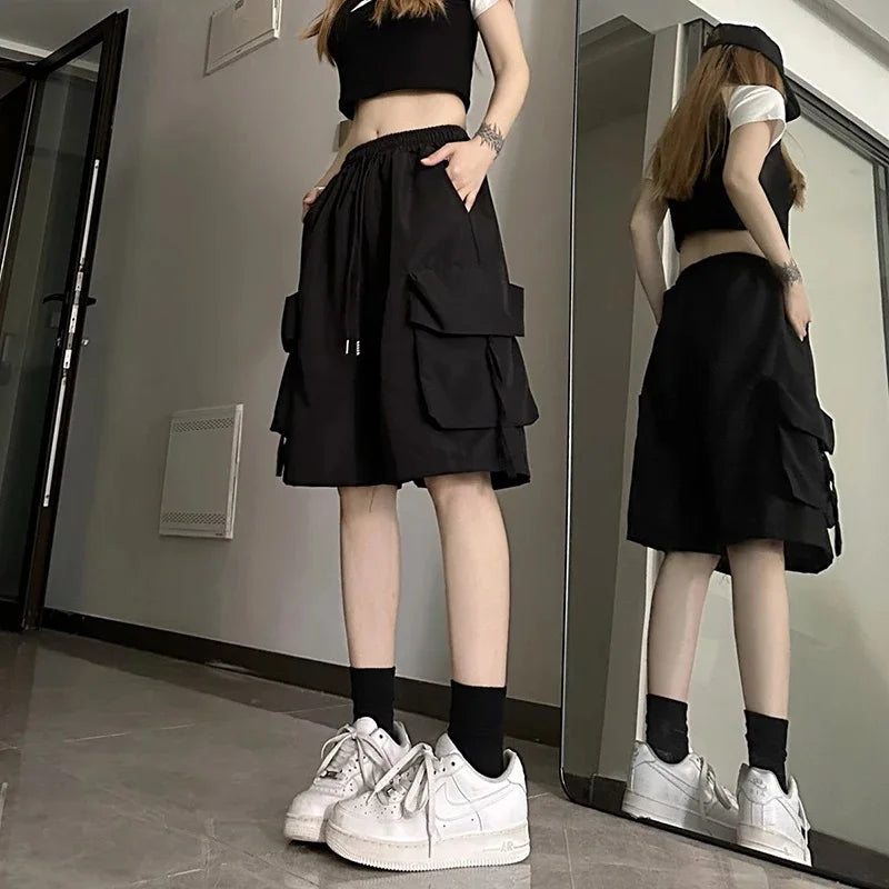 High-Waist Cargo Wide-Leg Pocket Shorts | OWNLUXE