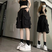 High-Waist Cargo Wide-Leg Pocket Shorts | OWNLUXE