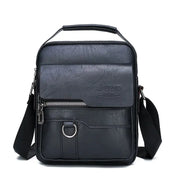 Men's Split Leather Crossbody Bag - Compact Envelope Style