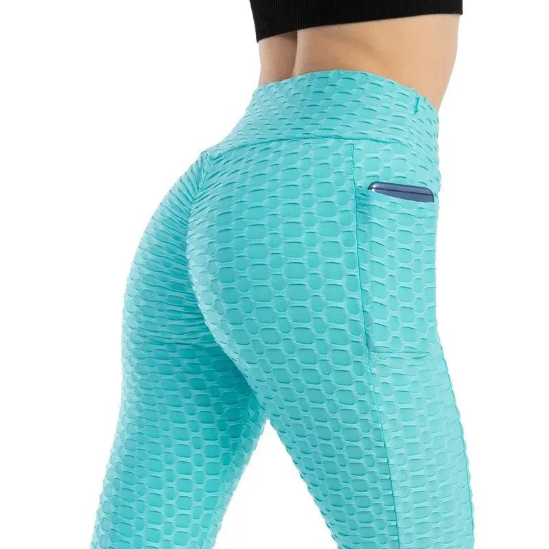 Women's High Waist Butt Lifter Leggings (Green) | OWNLUXE
