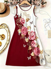 3D-Print Floral Print Sleeveless Printed Street | OWNLUXE