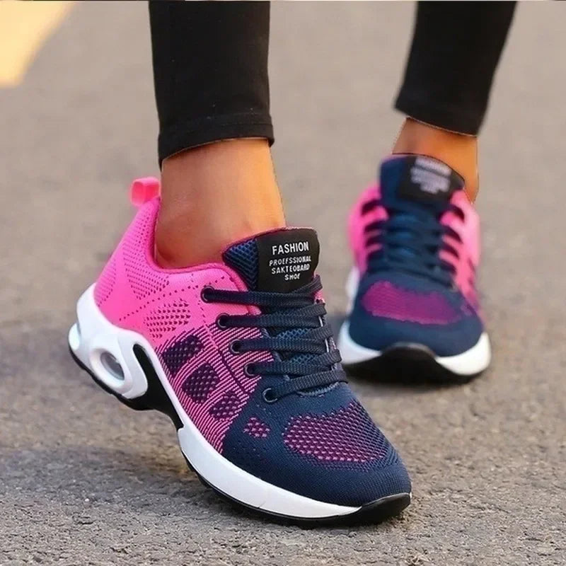 Breathable Patchwork Lace-Up Sneakers for Everyday Wear