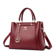 Women's Soft Leather Shoulder & Crossbody Bag with Pendant