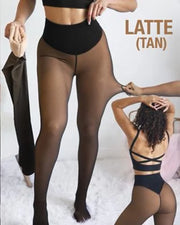Fleece-Lined Thermal Compression Sheer Leggings | OWNLUXE