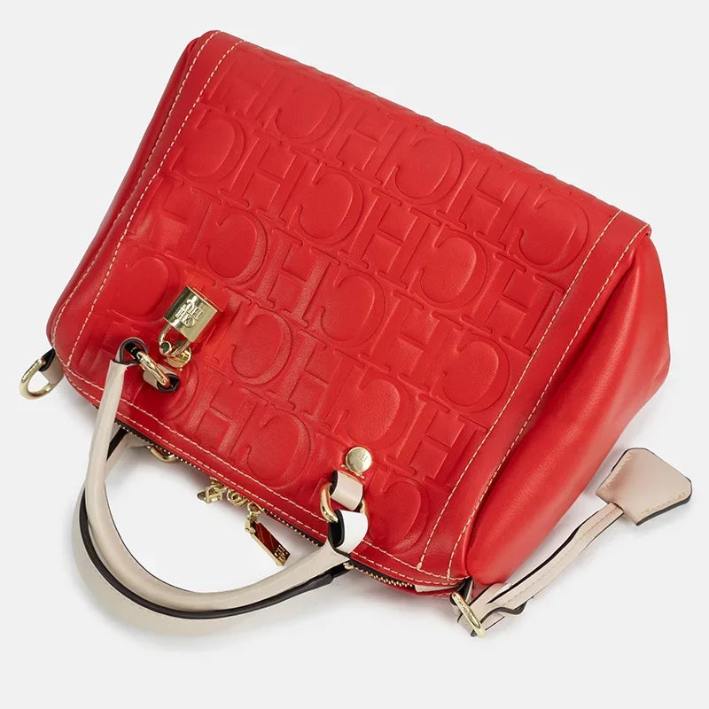 PU Leather Letter-Print Crossbody Bag | OWNLUXE