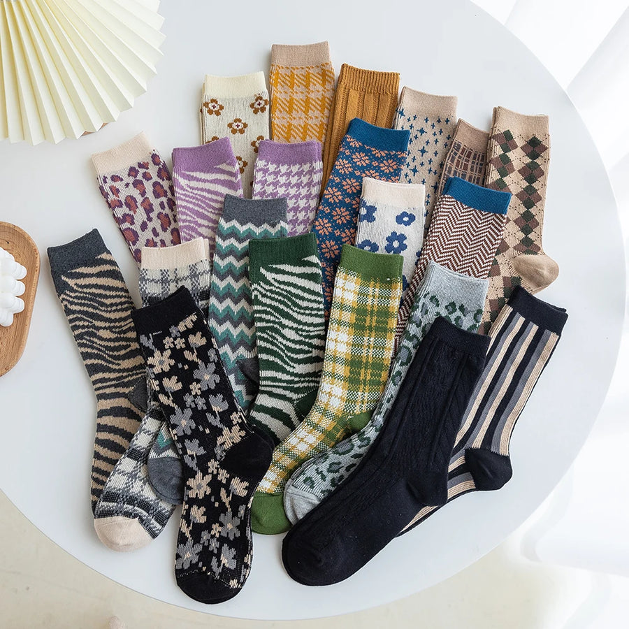 Cotton Plaid Retro Socks | OWNLUXE