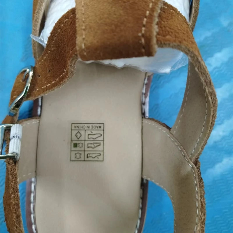 Women's Leather Retro Sandals (Chocolate) | OWNLUXE