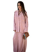 Load image into Gallery viewer, 🌸 Printed Two-Piece Set for Women – Loose Blouse &amp; Wide-Leg Pants | 🌸 Ensemble 2 pièces imprimé pour femme – Blouse ample et pantalon large
