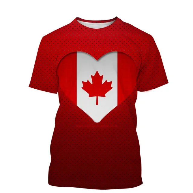 Canada Beaver T Shirt Canadian Flag Maple Leaf 3D Print Streetwear Man Woman O-Neck T-shirts Harajuku Tees Tops Kids Clothing