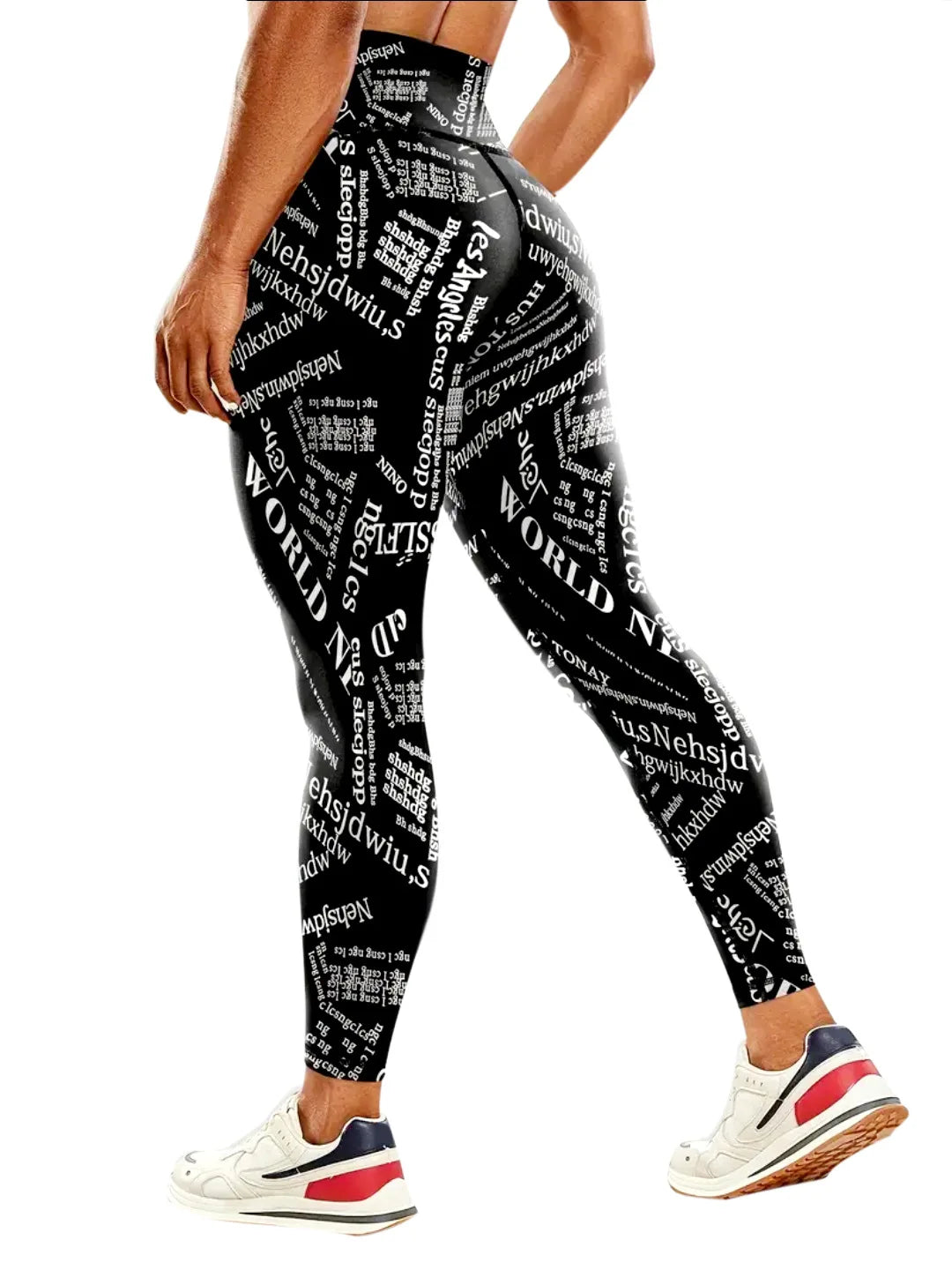 Seamless High-waisted Nude Felling Printed Pants Women's | OWNLUXE