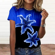 Summer Fashion Women's T-shirt 3d Floral Print Tee Large | OWNLUXE