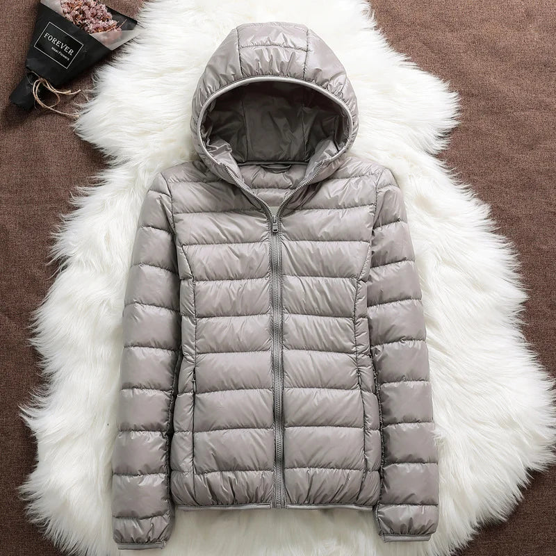 Women's Hooded Packable Ultralight Puffer Jacket | OWNLUXE
