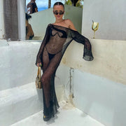 Women's Swim Cover-Up (Long-Black) | OWNLUXE