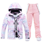 Women’s Thick Warm Ski Suit Set – Waterproof Winter Gear