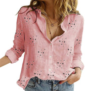 Long-Sleeve Cotton Linen Tunic Blusas | OWNLUXE