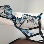 Soutien-Gorge Brodé Dentelle Femme Ultra Mince Transparent Sans Rembourrage Armature Push Up Doux Lingerie Séduisante 32-38