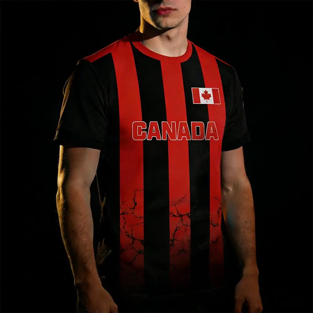 Canada Flag Printed Sports Tee — Breathable Unisex Jersey | OWNLUXE