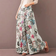 Floral Wide Leg Pants – Bohemian Drawstring