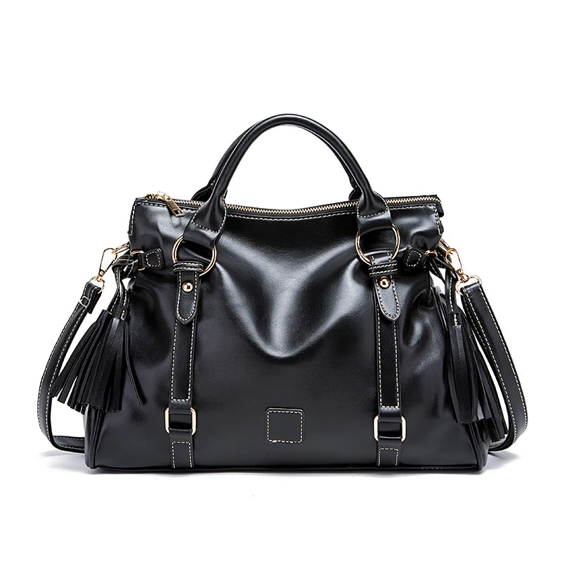 Classic Fringed Bucket Handbag - Soft Vegan Leather | OWNLUXE