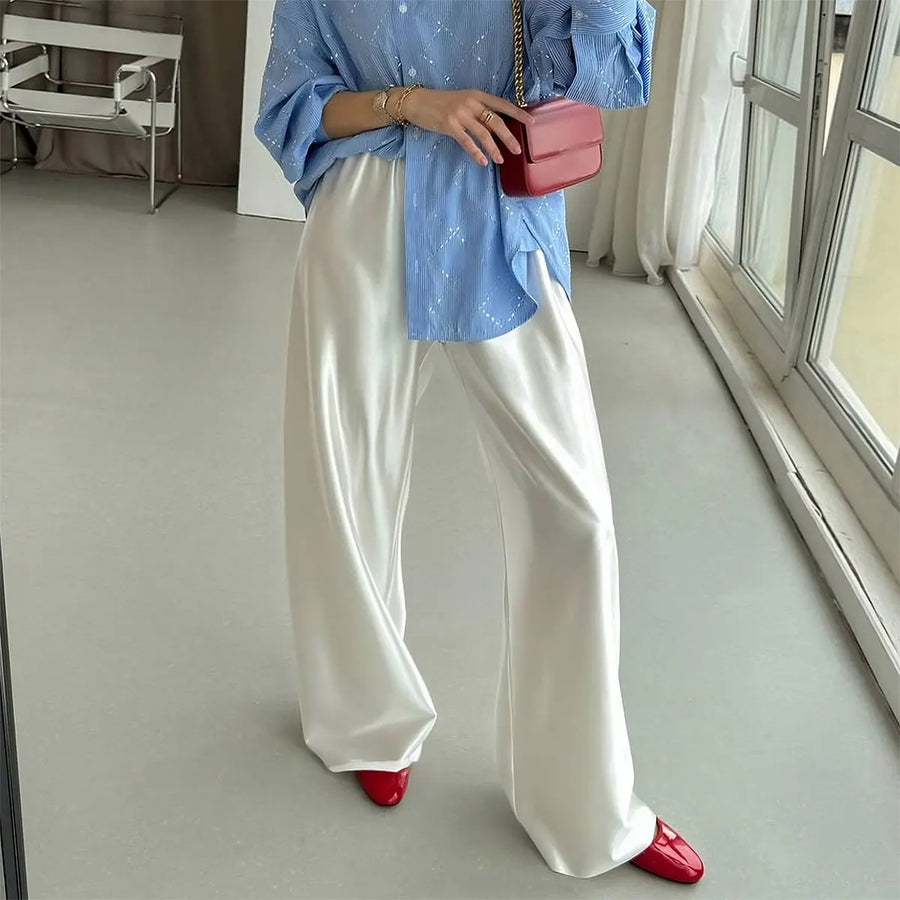 Satin Wide-Leg Pants | OWNLUXE