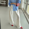 Women's Wide Leg Pants (White) | OWNLUXE