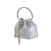 Crystal Bucket Evening Bag (Green Pink) | OWNLUXE
