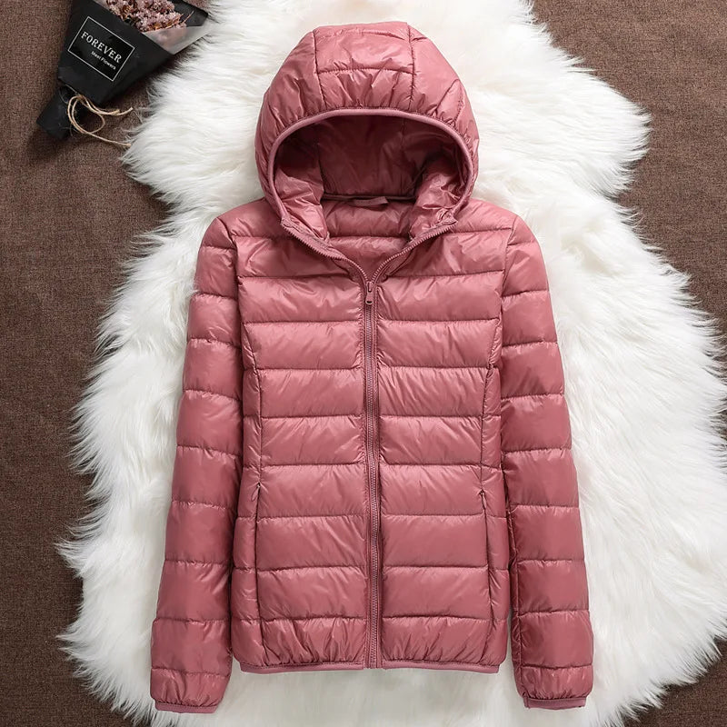 Women's Hooded Packable Ultralight Puffer Jacket | OWNLUXE