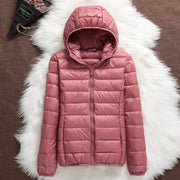 Women's Hooded Jacket (Leather Pink) | OWNLUXE