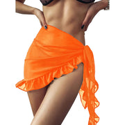 Ruffle Wrap Sheer Chiffon Swim Cover-Up | OWNLUXE