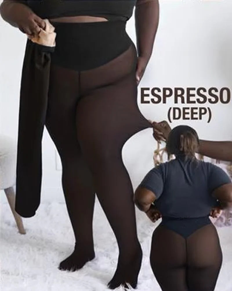 Fleece-Lined Thermal Compression Sheer Leggings | OWNLUXE