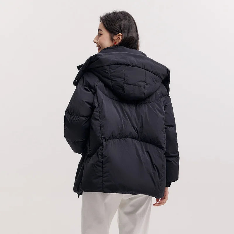 Women's Hooded Jacket (Black) | OWNLUXE