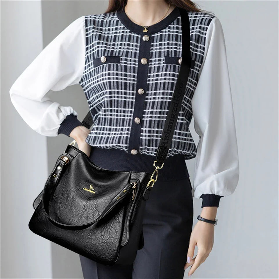 Luxury Soft Leather Tote Bag - Large Capacity Top-Handle Handbag | OWNLUXE
