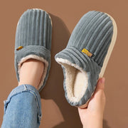 Evshine Winter Fur Plush Slippers – Soft Sole Home Shoes