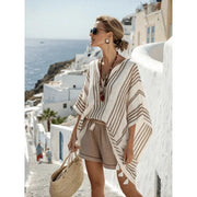 Women's Short Sleeve V-Neck Two Piece Shorts | OWNLUXE