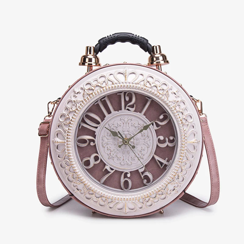 PU Leather Clock-Shaped Crossbody Bag | OWNLUXE