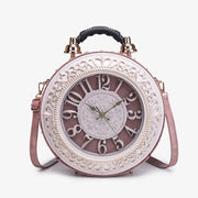 PU Leather Clock-Shaped Crossbody Bag | OWNLUXE